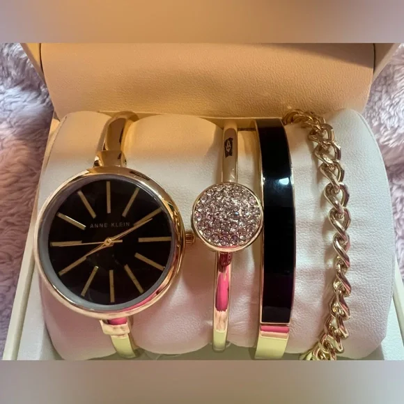 👑Anne Klein Gold-Tone Watch & Bracelet Set – New in Box with tags - Picture 5 of 9